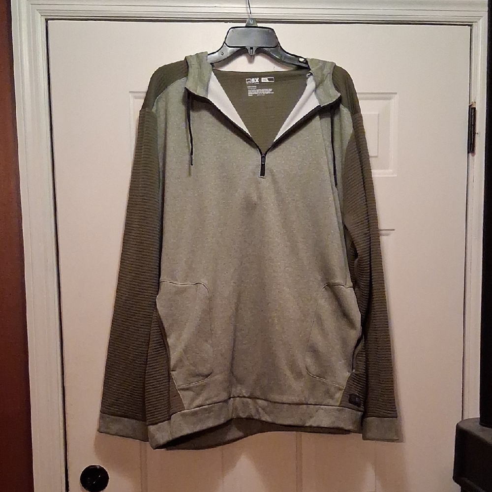 Olive Green Quarter-Zip Hoodie